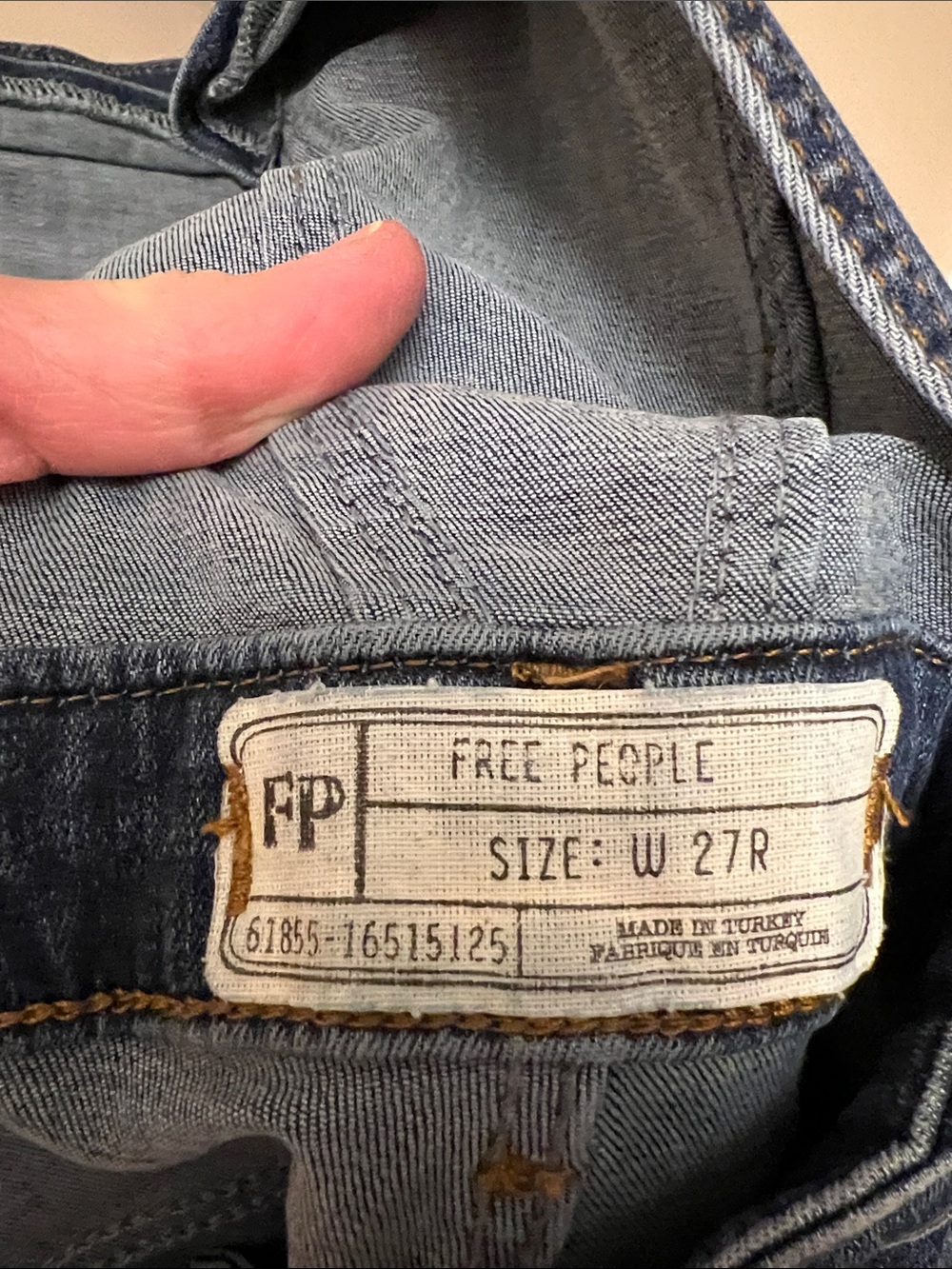 Free People Lexden Denim Bib Overalls size 27R 61855-16525125 - Picture 8 of 11